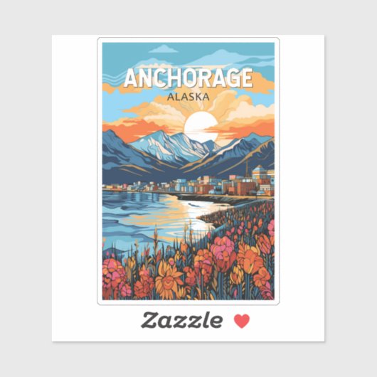 Activiteiten in de omgeving van Anchorage Alaska T Sticker (Vel)