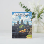 Activiteiten in de omgeving van Angkor Wat Cambodi Briefkaart (Staand voorkant)