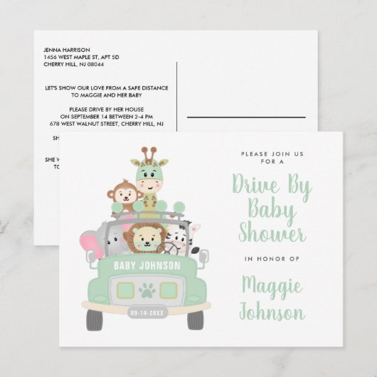 Activiteiten in de omgeving van Animal Safari Scha Uitnodiging Briefkaart (Voorkant / Achterkant)