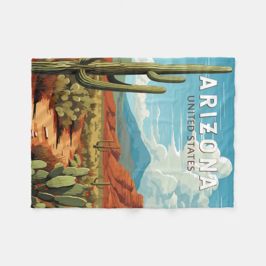 Activiteiten in de omgeving van Arizona Travel Art Fleece Deken (Voorkant (Horizontaal))