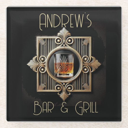 Activiteiten in de omgeving van Art Deco, Black &  Glazen Onderzetter (Voorkant)