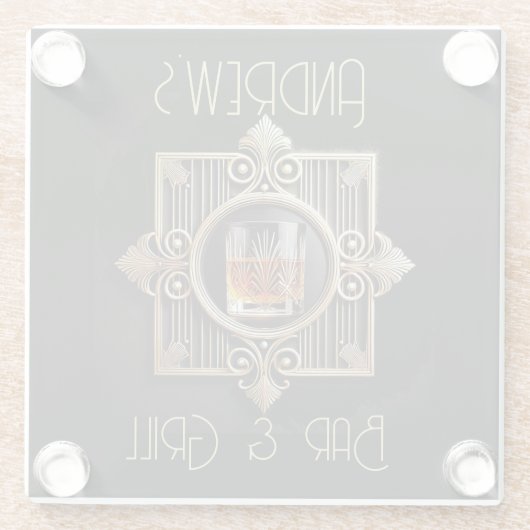 Activiteiten in de omgeving van Art Deco, Black & Glazen Onderzetter (Achterkant)