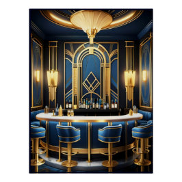 Activiteiten in de omgeving van Art Deco Blue Bar Perfect Poster