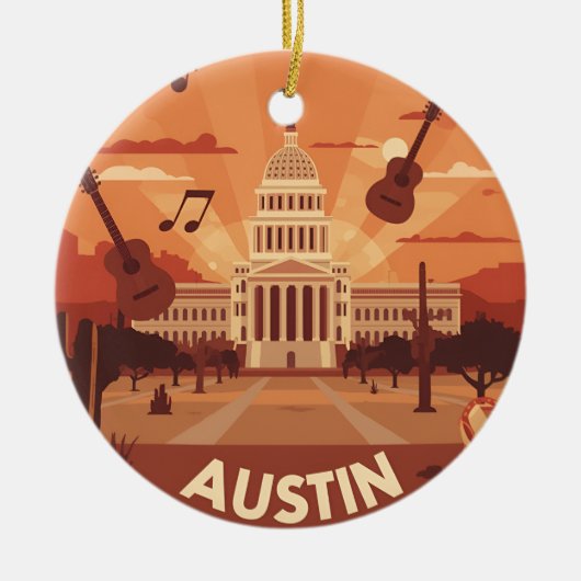 Activiteiten in de omgeving van Austin Texas Capit Keramisch Ornament (Voorkant)