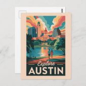 Activiteiten in de omgeving van Austin Texas Skyli Briefkaart (Voorkant / Achterkant)