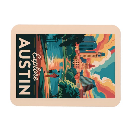 Activiteiten in de omgeving van Austin Texas Skyli Magneet (Horizontaal)