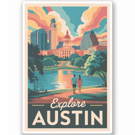 Activiteiten in de omgeving van Austin Texas Skyli Sticker (Voorkant)