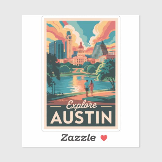 Activiteiten in de omgeving van Austin Texas Skyli Sticker (Vel)