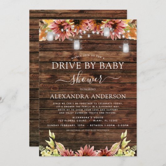 Activiteiten in de omgeving van Baby shower Rustic Kaart (Voorkant / Achterkant)