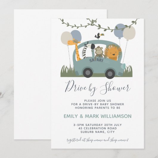 Activiteiten in de omgeving van Baby shower Safari Kaart (Voorkant / Achterkant)