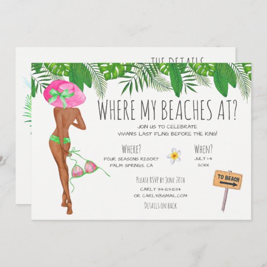 Activiteiten in de omgeving van Bachelorette Beach Kaart (Voorkant / Achterkant)