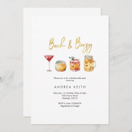 Activiteiten in de omgeving van Back and Boozy Bac Kaart (Voorkant / Achterkant)