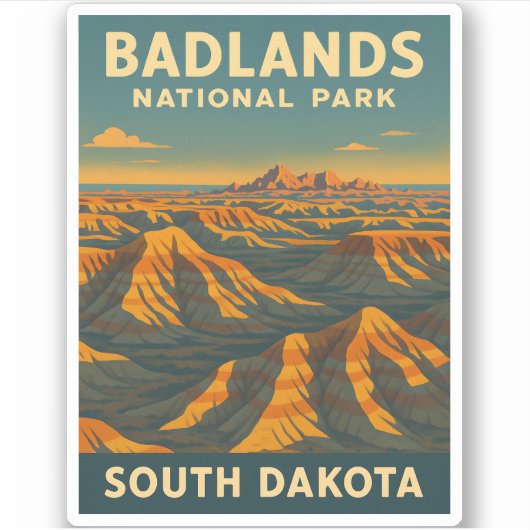 Activiteiten in de omgeving van Badlands National  Sticker (Voorkant)