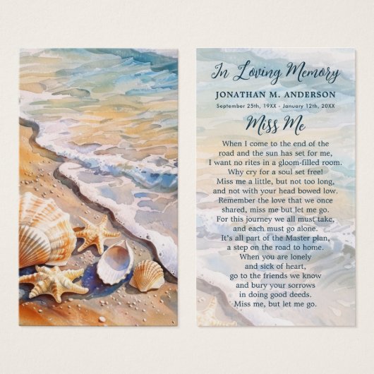 Activiteiten in de omgeving van Beach Funeral Seas Visitekaartje (Voorkant /achterkant)