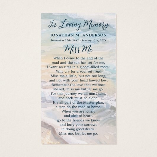 Activiteiten in de omgeving van Beach Funeral Seas Visitekaartje (Achterkant)