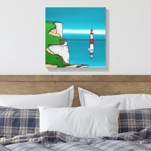 Activiteiten in de omgeving van Beachy Head Lighth Canvas Afdruk (Insitu (Slaapkamer))