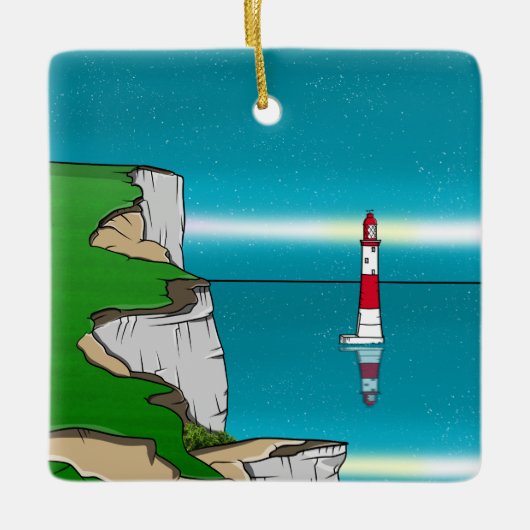 Activiteiten in de omgeving van Beachy Head Lighth Keramisch Ornament (Voorkant)