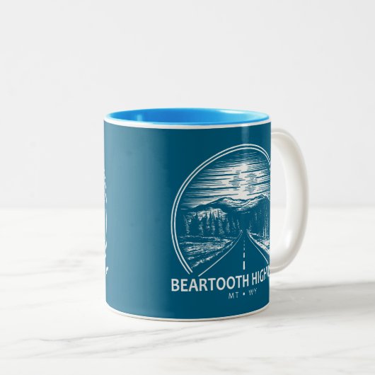 Activiteiten in de omgeving van Beartooth Highway  Tweekleurige Koffiemok (Voorkant rechts)