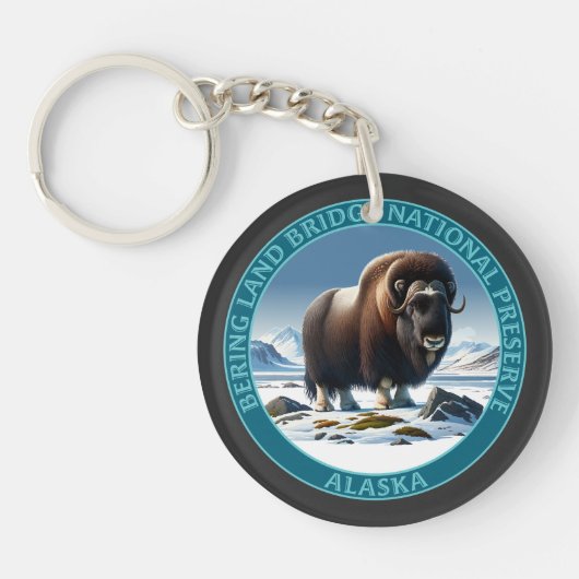 Activiteiten in de omgeving van Bering Land Bridge Sleutelhanger (Voorkant)