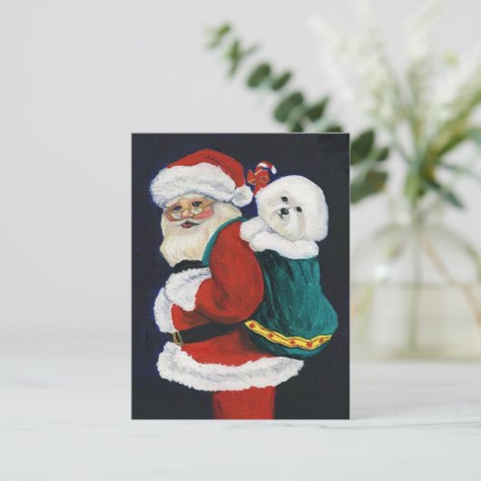 Activiteiten in de omgeving van Bichon Frise & San Feestdagenkaart (Staand voorkant)