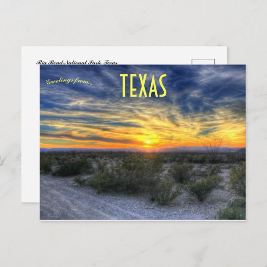 Activiteiten in de omgeving van Big Bend National  Briefkaart (Voorkant / Achterkant)