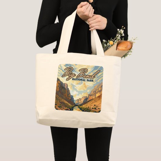 Activiteiten in de omgeving van Big Bend National  Grote Tote Bag (Voorkant (product))