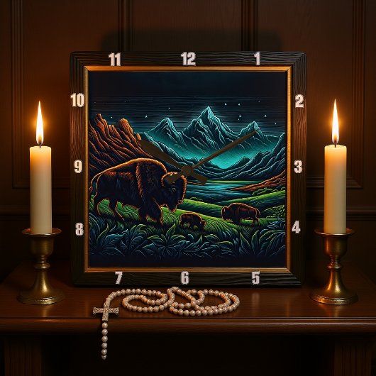 Activiteiten in de omgeving van Bison Buffalo Nigh Vierkante Klok