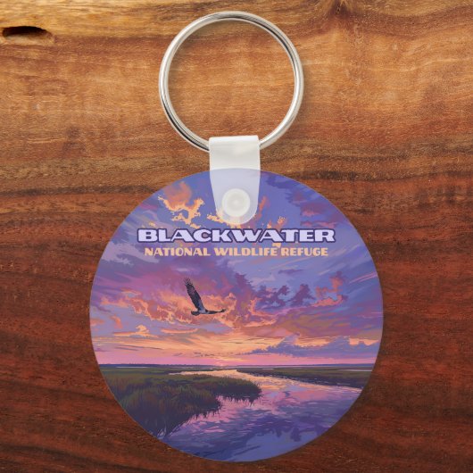Activiteiten in de omgeving van Blackwater Nationa Sleutelhanger (Achterkant)