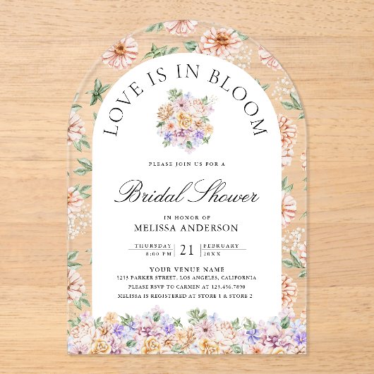 Activiteiten in de omgeving van Bloom Spring Flora Acryl Uitnodigingen (Voorkant)