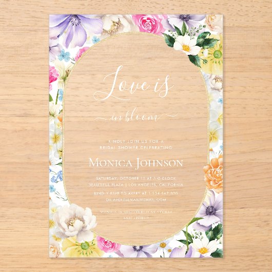 Activiteiten in de omgeving van Bloom Transparent Acryl Uitnodigingen (Voorkant)