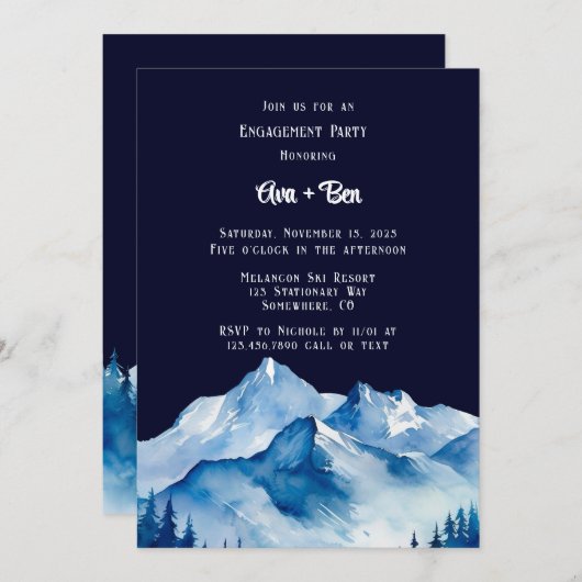 Activiteiten in de omgeving van Blue White Snowy M Kaart (Voorkant / Achterkant)