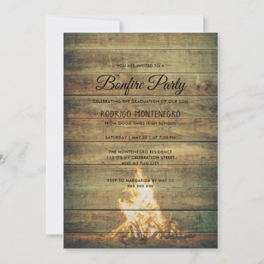 Activiteiten in de omgeving van Bonfire Graduation Kaart (Voorkant)