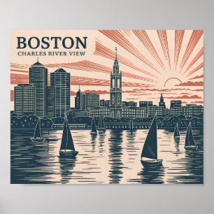 Activiteiten in de omgeving van Boston Charles Riv Poster