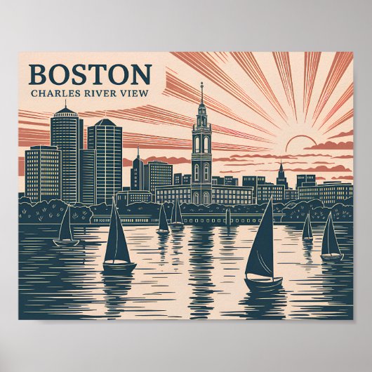 Activiteiten in de omgeving van Boston Charles Riv Poster (Voorkant)