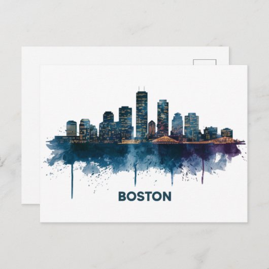 Activiteiten in de omgeving van Boston City Skylin Briefkaart (Voorkant / Achterkant)