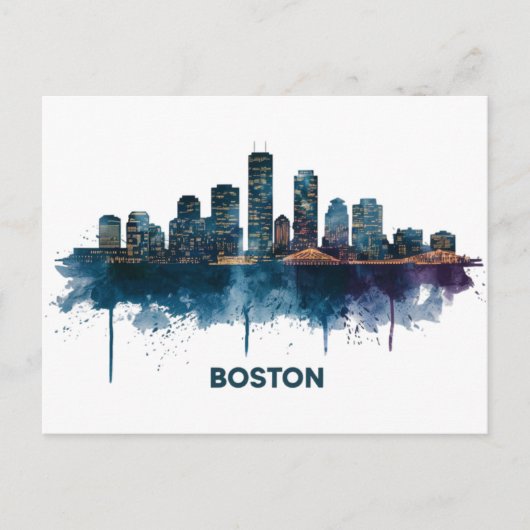 Activiteiten in de omgeving van Boston City Skylin Briefkaart (Voorkant)