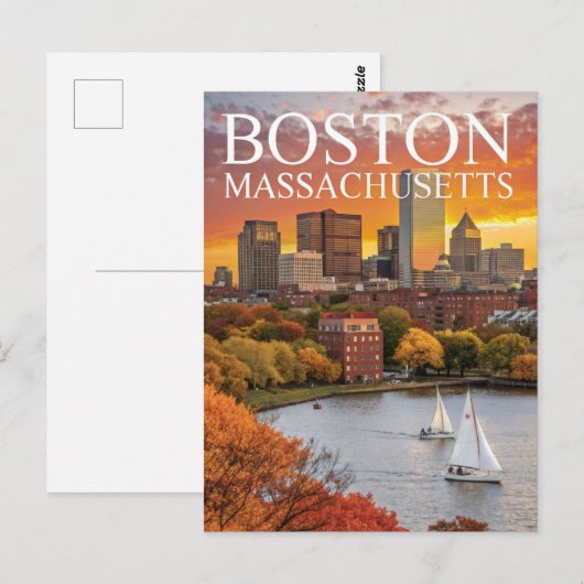 Activiteiten in de omgeving van Boston Massachuset Briefkaart (Voorkant / Achterkant)