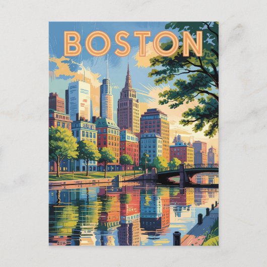Activiteiten in de omgeving van Boston Massachuset Briefkaart (Voorkant)