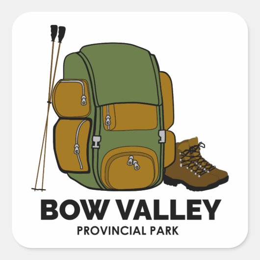 Activiteiten in de omgeving van Bow Valley Provinc Vierkante Sticker (Voorkant)