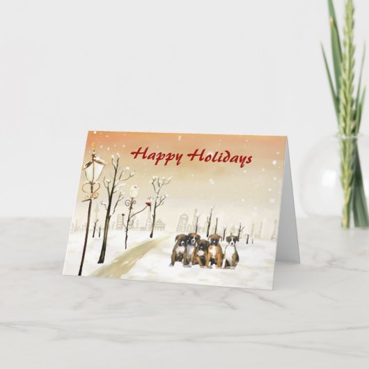 Activiteiten in de omgeving van Boxer Christmas Ur Feestdagen Kaart (Voorkant)