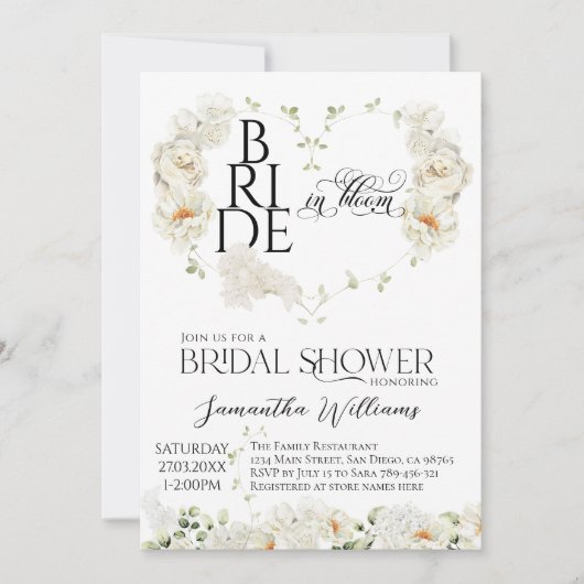 Activiteiten in de omgeving van Bride in Bloom Flo Kaart (Voorkant)