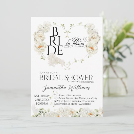 Activiteiten in de omgeving van Bride in Bloom Flo Kaart (Staand voorkant)