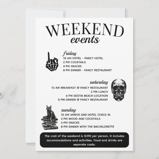 Activiteiten in de omgeving van Bride's Coven Witc Kaart (Achterkant)