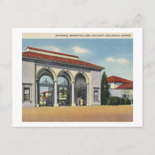 Activiteiten in de omgeving van Brookfield Zoo, Ch Briefkaart (Voorkant)