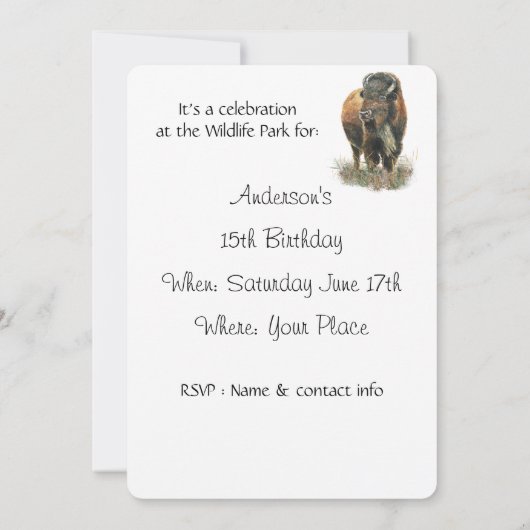 Activiteiten in de omgeving van Buffalo Bison Wild Kaart (Achterkant)