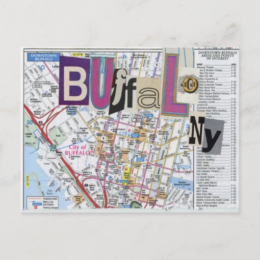 Activiteiten in de omgeving van Buffalo NY Maps Co Briefkaart (Voorkant)