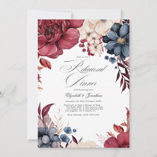 Activiteiten in de omgeving van Burgundy, Navy & B Kaart (Voorkant)