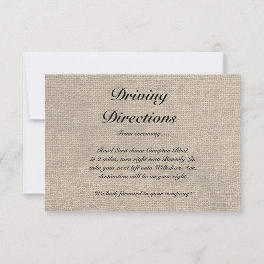 Activiteiten in de omgeving van Burlap Rustic Rece Kaart (Achterkant)