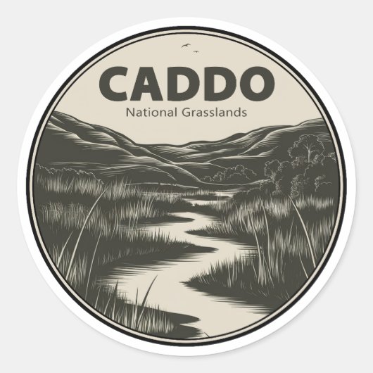 Activiteiten in de omgeving van Caddo National Gra Ronde Sticker (Voorkant)