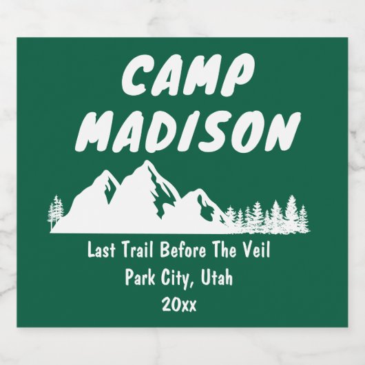 Activiteiten in de omgeving van Camp Bachelorette  Sparkling Wijnetiket (Enkel label)